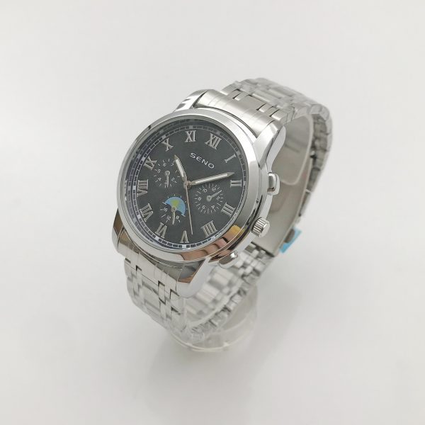 New Men's Quartz Watch Luxury Stainless Steel Strap Date Luminous Waterproof Business Casual Men's Watch SENO-90002 - Image 2