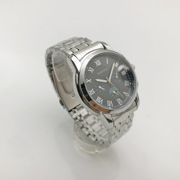 New Men's Quartz Watch Luxury Stainless Steel Strap Date Luminous Waterproof Business Casual Men's Watch SENO-90002 - Image 3