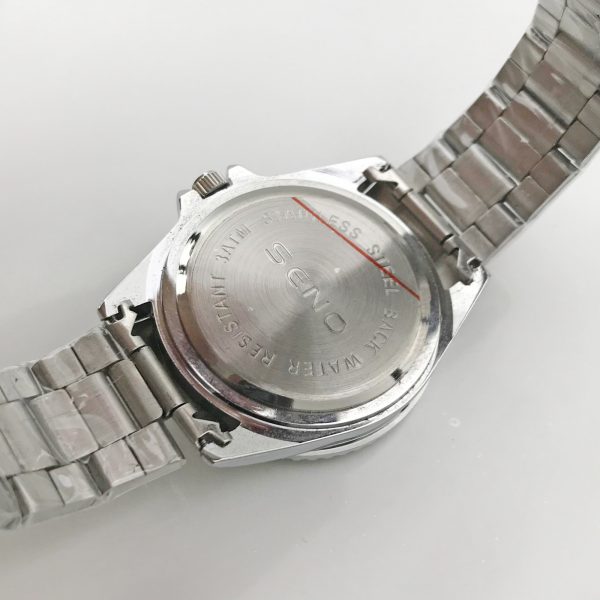 Green Big Dial Men's Business Watch Steel Belt Calendar Men's Watch SENO-90007 - Image 7
