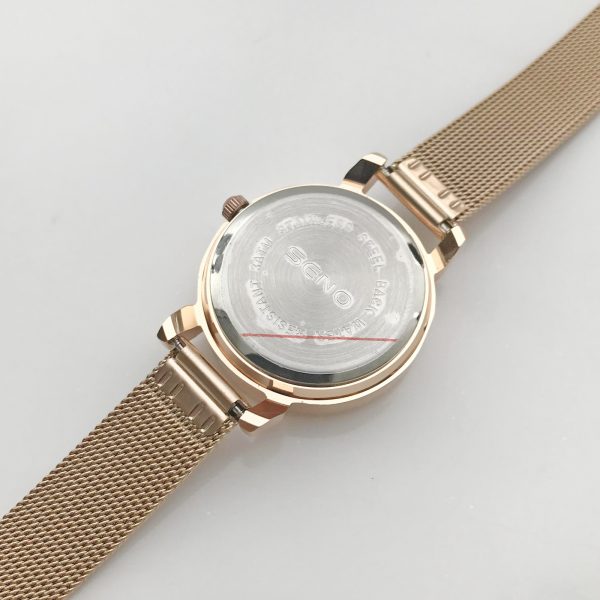 Quartz watch non-mechanical women's watch luminous waterproof double calendar female student steel strap watch SENO-90018 - Image 7