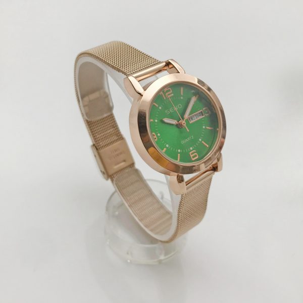 Fully automatic non-mechanical metal band double calendar luminous women's watch SENO-90019 - Image 3
