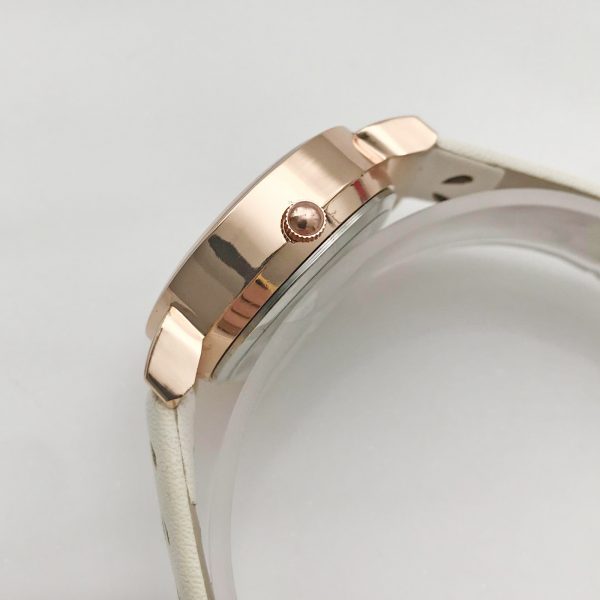Ladies White Dial Calfskin Leather Watch SENO-90020 - Image 4