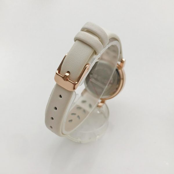 Ladies White Dial Calfskin Leather Watch SENO-90020 - Image 6