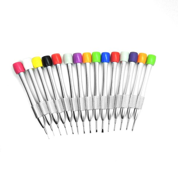 Watch repair tools large body screwdriver clock repair screwdriver plastic round head aluminum alloy handle - Image 17