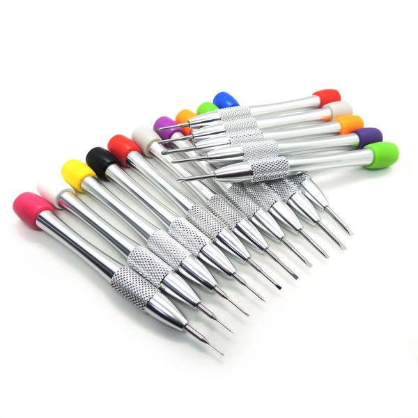 Watch repair tools large body screwdriver clock repair screwdriver plastic round head aluminum alloy handle - Image 19
