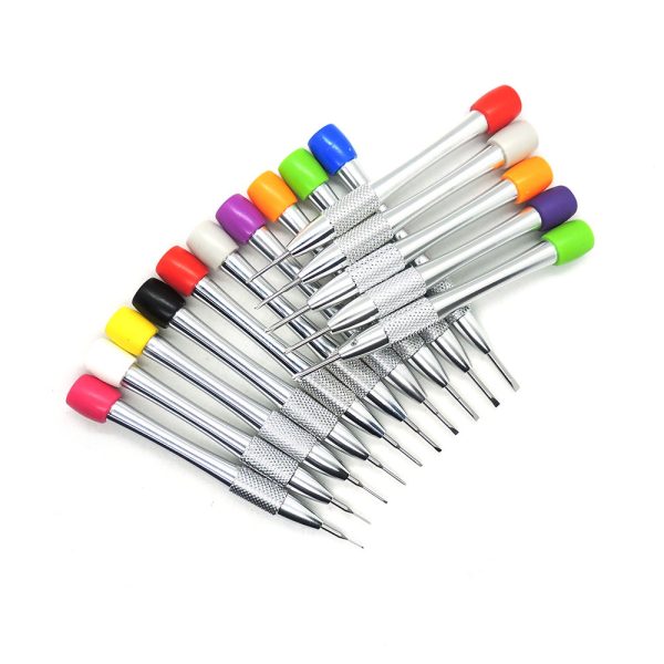 Watch repair tools large body screwdriver clock repair screwdriver plastic round head aluminum alloy handle - Image 14